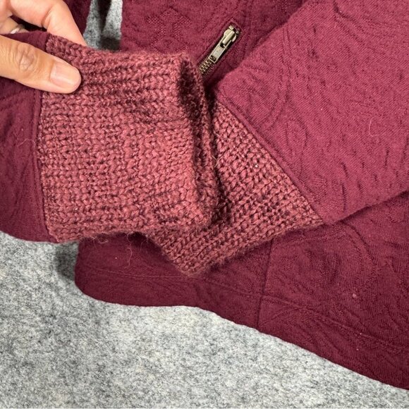 Anthropologie Saturday Sunday Women's Red Burgundy Wool Full Zip Sweater Size S - Picture 6 of 16